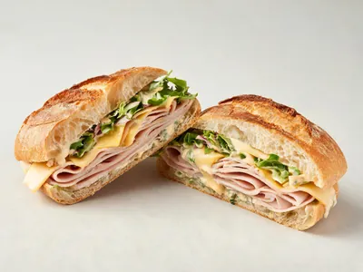 Baguette mit Schinken